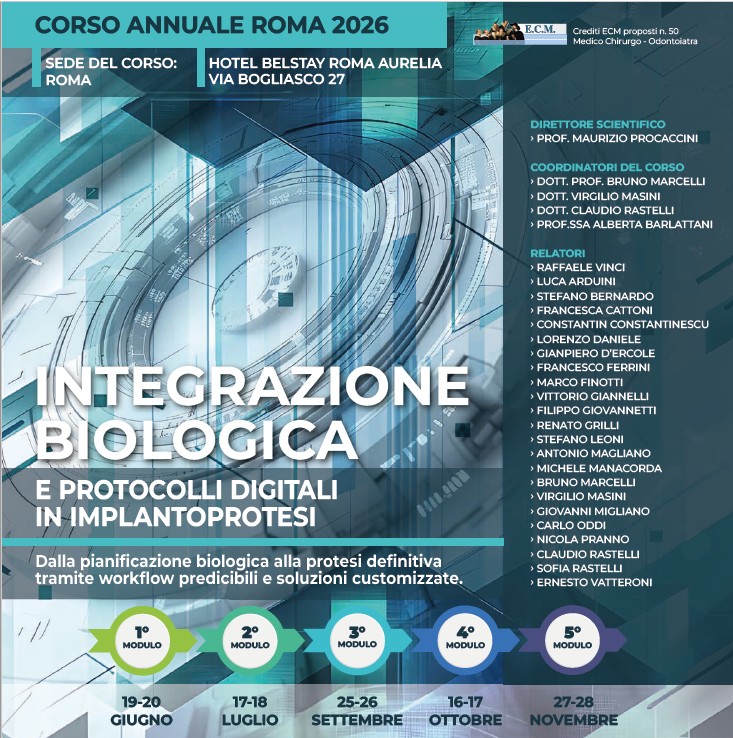 ROMA – Integrazione biologica e protocolli digitali in implantoprotesi – Corso annuale